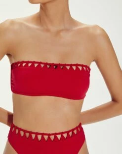 Leeza Bandeau Top - Red Pepper -Vix Paula Hermanny Sales Shop LeezaBandeauTop details