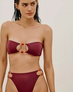 Martha Hot Pant Bottom - Cranberry -Vix Paula Hermanny Sales Shop MARTHAHOTPANTS DETAIL