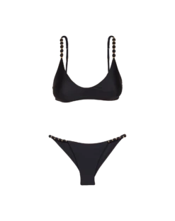 Beads Bottom - Black -Vix Paula Hermanny Sales Shop black luli beads bikini flat