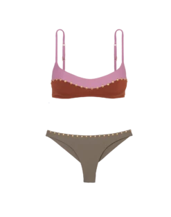 Laila Block Top - Pistachio Camel -Vix Paula Hermanny Sales Shop block laila bikini flat 1