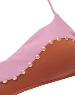 Laila Block Top - Pistachio Camel -Vix Paula Hermanny Sales Shop block laila top flat detail