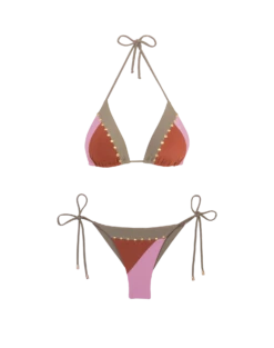 Block Tie Side Bottom - Pistachio Camel -Vix Paula Hermanny Sales Shop block tri bikini flat 1