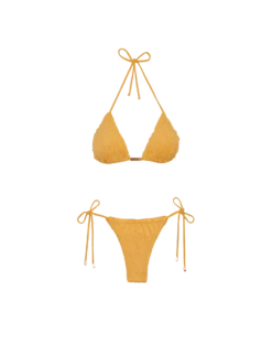 Scales Ripple Tie Side Bottom - Mustard -Vix Paula Hermanny Sales Shop mustard scales tri top flat bikini 1