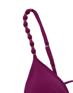 Beads Tri Parallel Top (final Sale) - Plum -Vix Paula Hermanny Sales Shop plum bead top flat detail