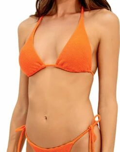 Kayla Celly Tri Top - Tangerine -Vix Paula Hermanny Sales Shop tangarine kayla celly tri top tie side btm 2