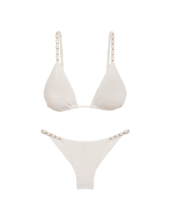 Firenze Beads Tri Parallel Top - White -Vix Paula Hermanny Sales Shop white firenze beads bikini flat